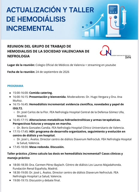 ACTUALIZACIÓN Y TALLER DE HEMODIÁLISIS INCREMENTAL