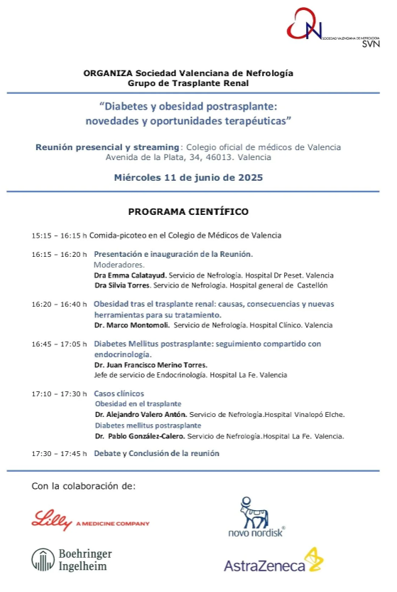 DIABETES Y OBESIDAD POSTRASPLANTE: NOVEDADES Y OPORTUNIDADES TERAPÉUTICAS