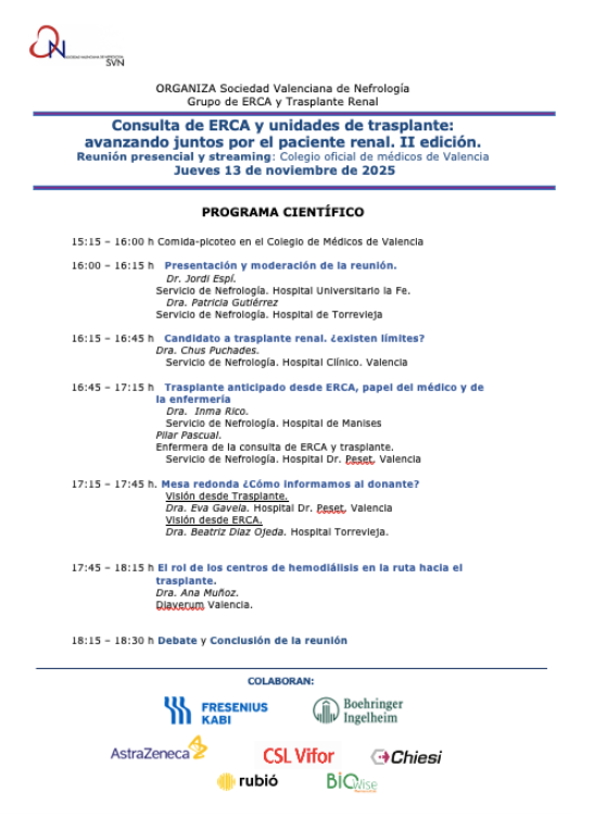 II EDICIÓN. CONSULTA DE ERCA Y UNIDADES DE TRASPLANTE