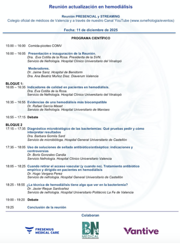 REUNIÓN ACTUALIZACIÓN EN HEMODIÁLISIS